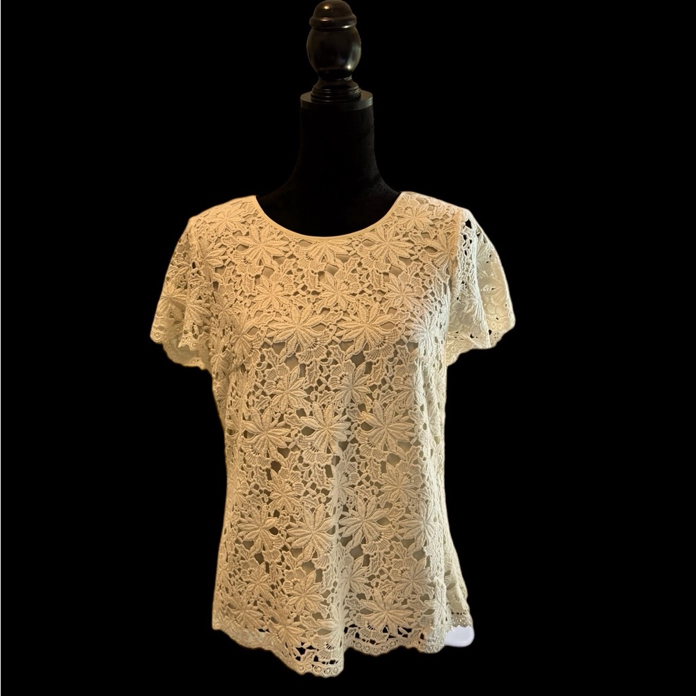 Talbots Cream Blouse Elegant Top